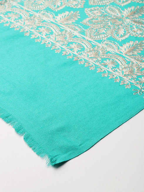 Women's Aari Embroidered Wool Shawl